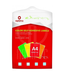Etichete autoadezive color A4, 20 foi, 1 buc, 297*210 mm, OPTIMA